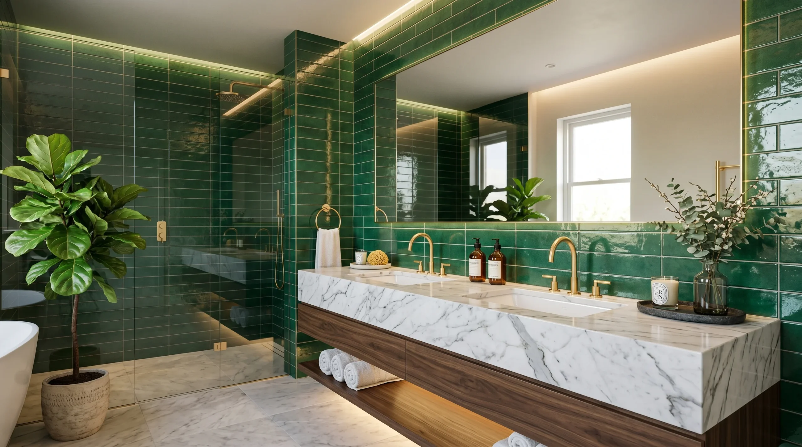green bathroom themes