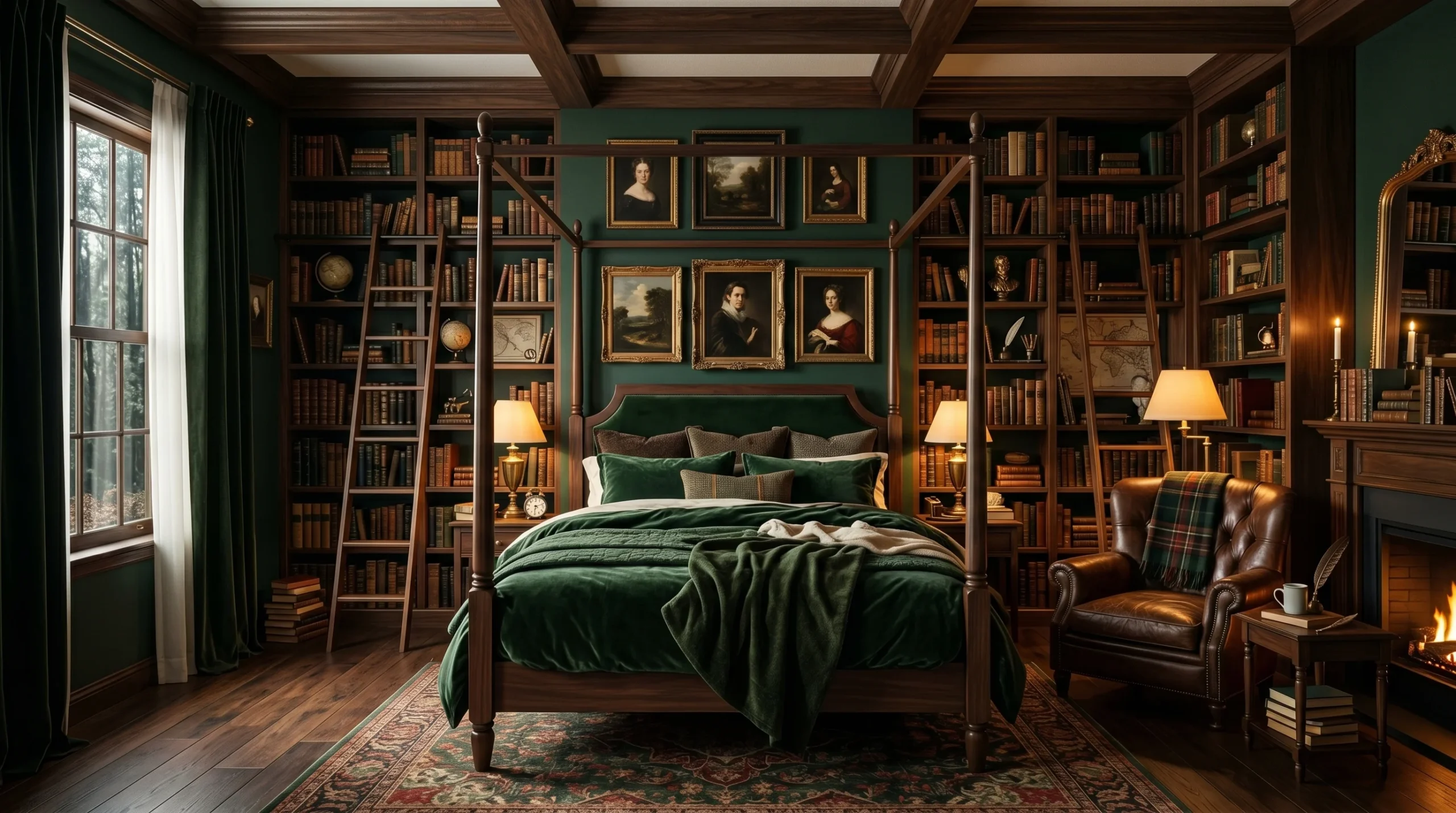dark academia bedroom